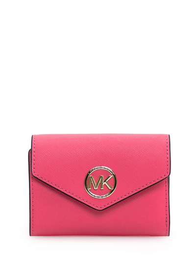 Michael Michael Kors Leather Wallet In Camila Rose