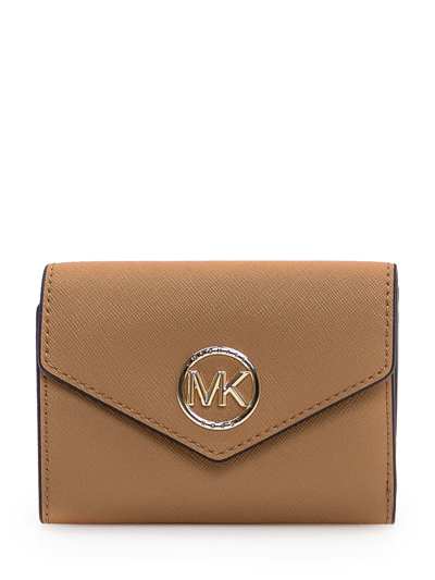 Michael Michael Kors Leather Wallet In Pale Peanut