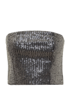 Rotate Birger Christensen Strapless Top With All-over Paillettes Embellishment In Black