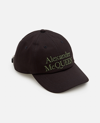 Alexander Mcqueen Branded Baseball Cap With Curved Peak In Black