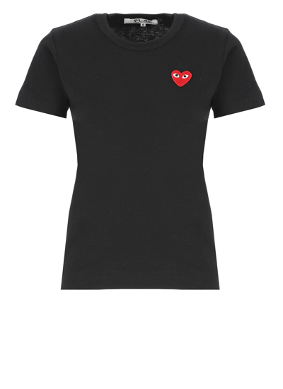 Comme Des Garçons Play Heart T-shirt In Nero