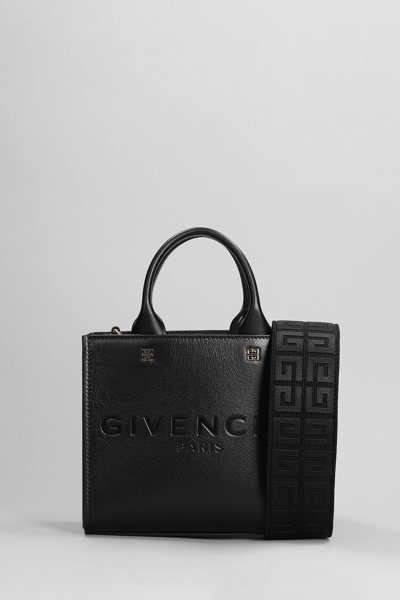 Givenchy G-tote Mini Hand Bag In Black Leather