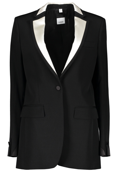 Burberry Wool Single-breasted Blazer In Black