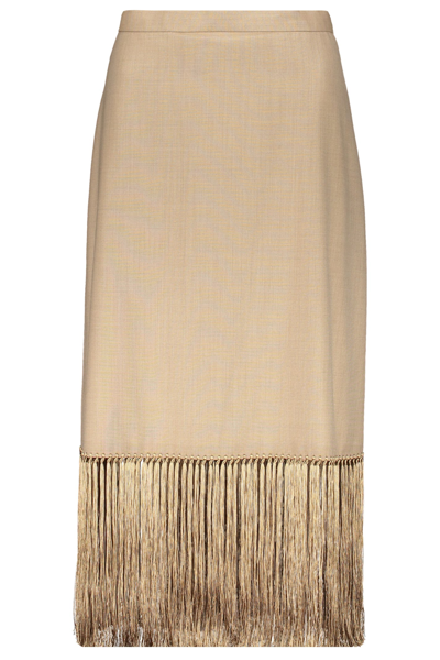 Burberry Midi Skirt In Beige