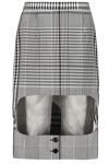 Burberry Checked Midi Skirt In Black