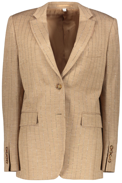 Burberry Single-breasted Two-button Blazer In Beige
