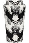 Burberry Ladies Deer Print Gathered Jersey Sculptural Skirt In White