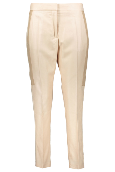 Burberry Wool And Silk Pants In Panna