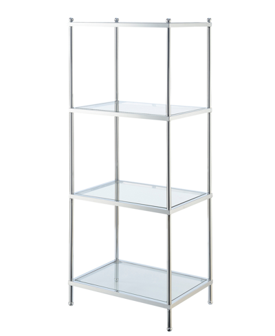 Convenience Concepts 17.75" Chrome Royal Crest 4 Tier Glass Tower In Chrome,glass