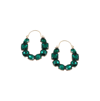 SOHI WOMEN'S GREEN EMBELLISHED HOOP EARRINGS