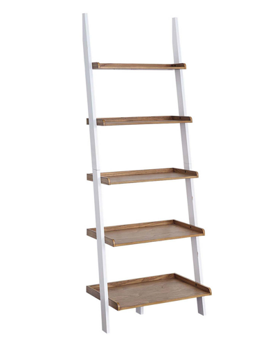 Convenience Concepts 25" Solid Pine American Heritage Bookshelf Ladder In Driftwood,white