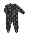Outerstuff Infant Boys And Girls Black New Orleans Saints Allover Print Raglan Full-zip Jumper In Black