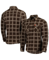 ANTIGUA MEN'S ANTIGUA BROWN CLEVELAND BROWNS INDUSTRY FLANNEL BUTTON-UP SHIRT JACKET