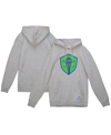 MITCHELL & NESS MEN'S MITCHELL & NESS HEATHER GRAY SEATTLE SOUNDERS FC PRIMARY LOGO PULLOVER HOODIE