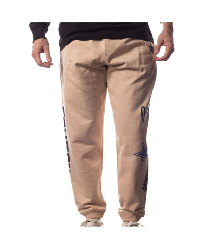 THE WILD COLLECTIVE MEN'S AND WOMEN'S THE WILD COLLECTIVE CREAM DALLAS COWBOYS HEAVY BLOCK GRAPHIC JOGGER PANTS