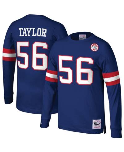 MITCHELL & NESS MEN'S MITCHELL & NESS LAWRENCE TAYLOR ROYAL NEW YORK GIANTS BIG AND TALL CUT & SEW PLAYER NAME AND N