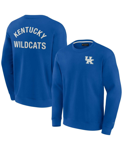 Fanatics Signature Men's And Women's  Royal Kentucky Wildcats Super Soft Pullover Crew Sweatshirt