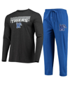 Concepts Sport Men's  Royal, Heathered Charcoal Distressed Memphis Tigers Meter Long Sleeve T-shirt A In Royal,heathered Charcoal