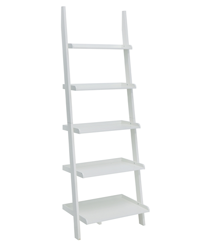 Convenience Concepts 25" Solid Pine French Country Bookshelf Ladder In White