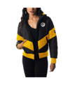 THE WILD COLLECTIVE WOMEN'S THE WILD COLLECTIVE BLACK PITTSBURGH STEELERS PUFFER FULL-ZIP HOODIE JACKET