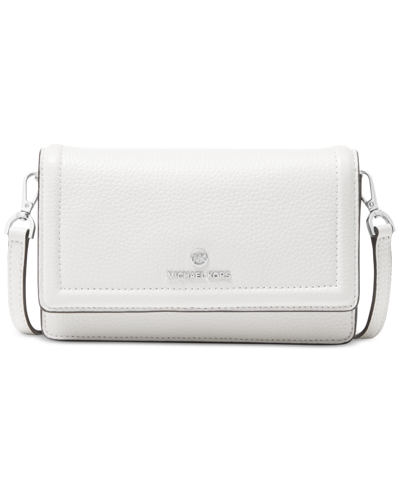 Michael Kors Michael  Jet Set Charm Small Phone Crossbody In Optic White,silver