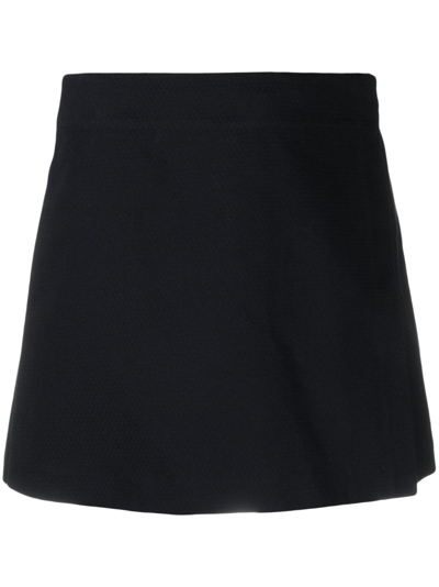 Chloé Layered Cotton Miniskirt In Blue