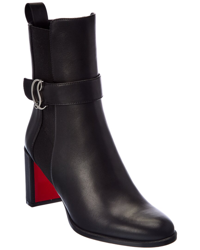 Christian Louboutin Chelsea Booty 70 Leather Ankle Boots In Black