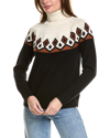 TWO BEES CASHMERE TWO BEES CASHMERE FAIRISLE TURTLENECK WOOL & CASHMERE-BLEND SWEATER