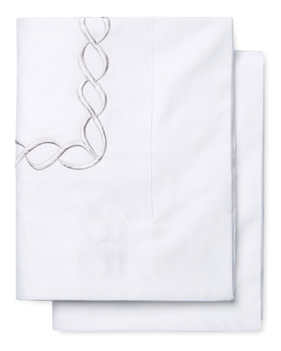 Melange Home Rope Embroidered Set Of 2 Euro Shams In Grey