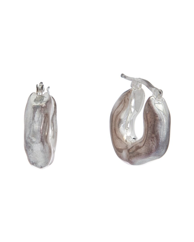 Jil Sander Sculpted Chunky Hoops In Silver