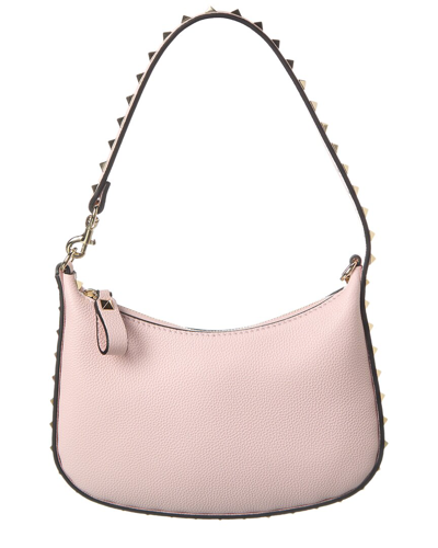 Valentino Garavani Valentino Rockstud Mini Leather Hobo Bag In Pink