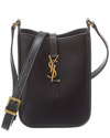 Saint Laurent Le 5 À 7 Vertical Leather Crossbody In Black