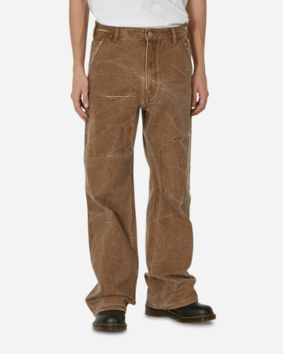 Acne Studios Patch Canvas Trousers Toffee Brown In Beige