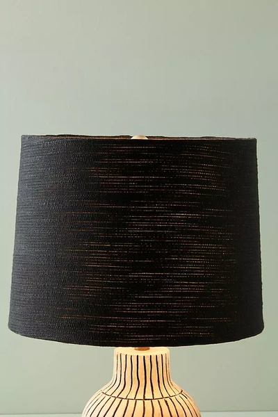 Anthropologie Josie Cotton Slub Lamp Shade In Black