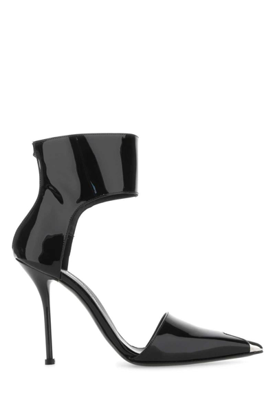Alexander Mcqueen Punk Ankle-strapped Leather Pumps In Black