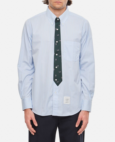 Thom Browne Men's Striped Dress Shirt With Paisley Tie In White