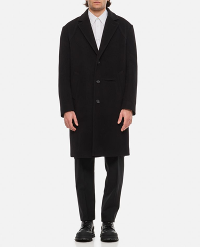 Alexander Mcqueen Single-breasted Wool Coat In Black