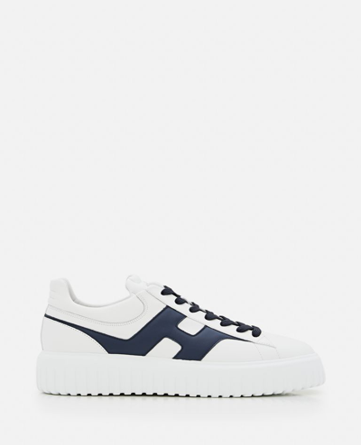 Hogan H-stripes Low-top Sneakers With Smooth Leather Upper In White