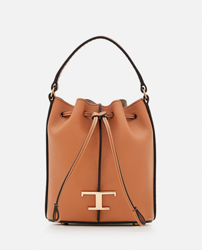 Tod's Micro Leather Bucket Bag In Brown
