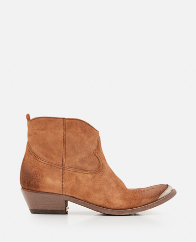 Golden Goose Leather Ankle Boots In Brown