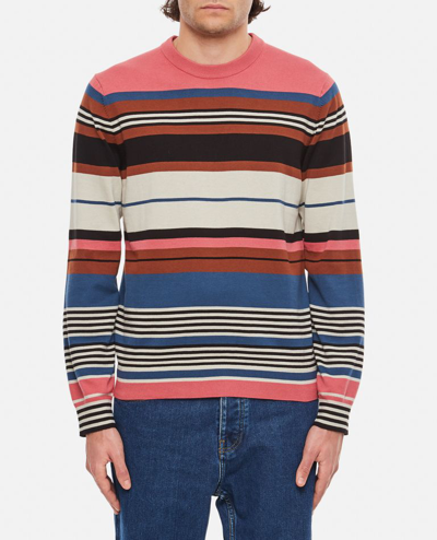 Ps By Paul Smith Striped Crewneck Sweater In Multicolor