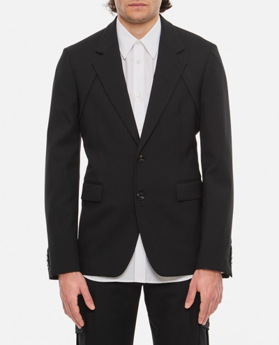 Alexander Mcqueen Wool Gabardine Harness Jacket In Black