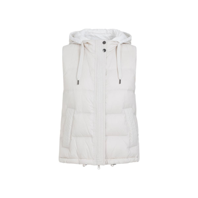 Etro Brunello Cucinelli  Puffer Coat Wintercoat In W Bianco Naturale