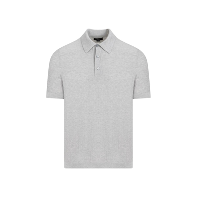 Rick Owens Dunhill Herringbone Cotton Ss Polo In Black