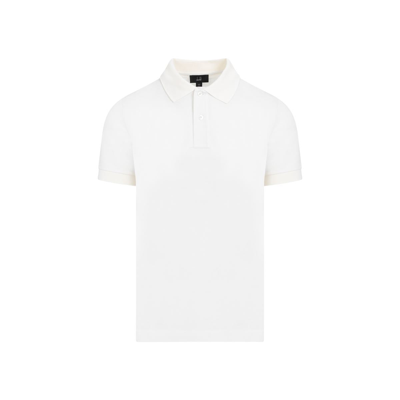 Dunhill Cotton And Silk-blend Polo Shirt In White