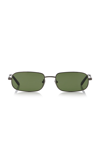 Gucci Slim Square-frame Metal Sunglasses In Black