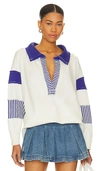 Free People Clean Prep Polo In Ivory Combo