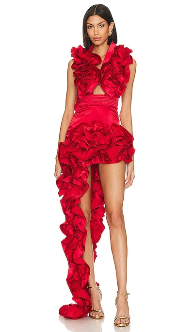Bronx And Banco Aurora Gown In Red