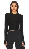 P.e Nation Free Play 2.0 Longsleeve Rib Tee In Black