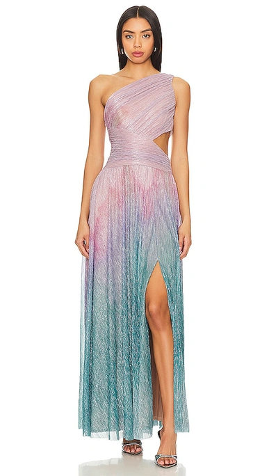 Patbo Ombre One Shoulder Maxi Dress In Pink